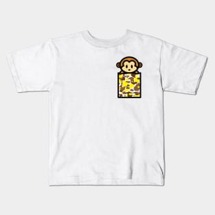 Monkey Pocket Camo Bambu Brand Anime Cartoon Kids T-Shirt